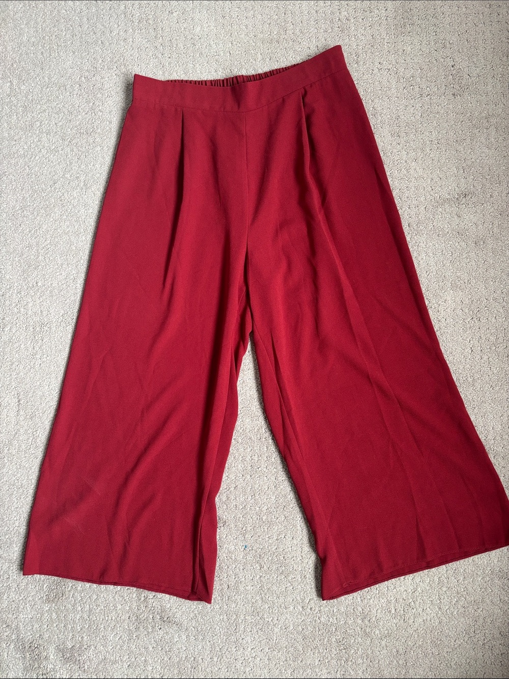 Wide Leg Pants - Deep Red